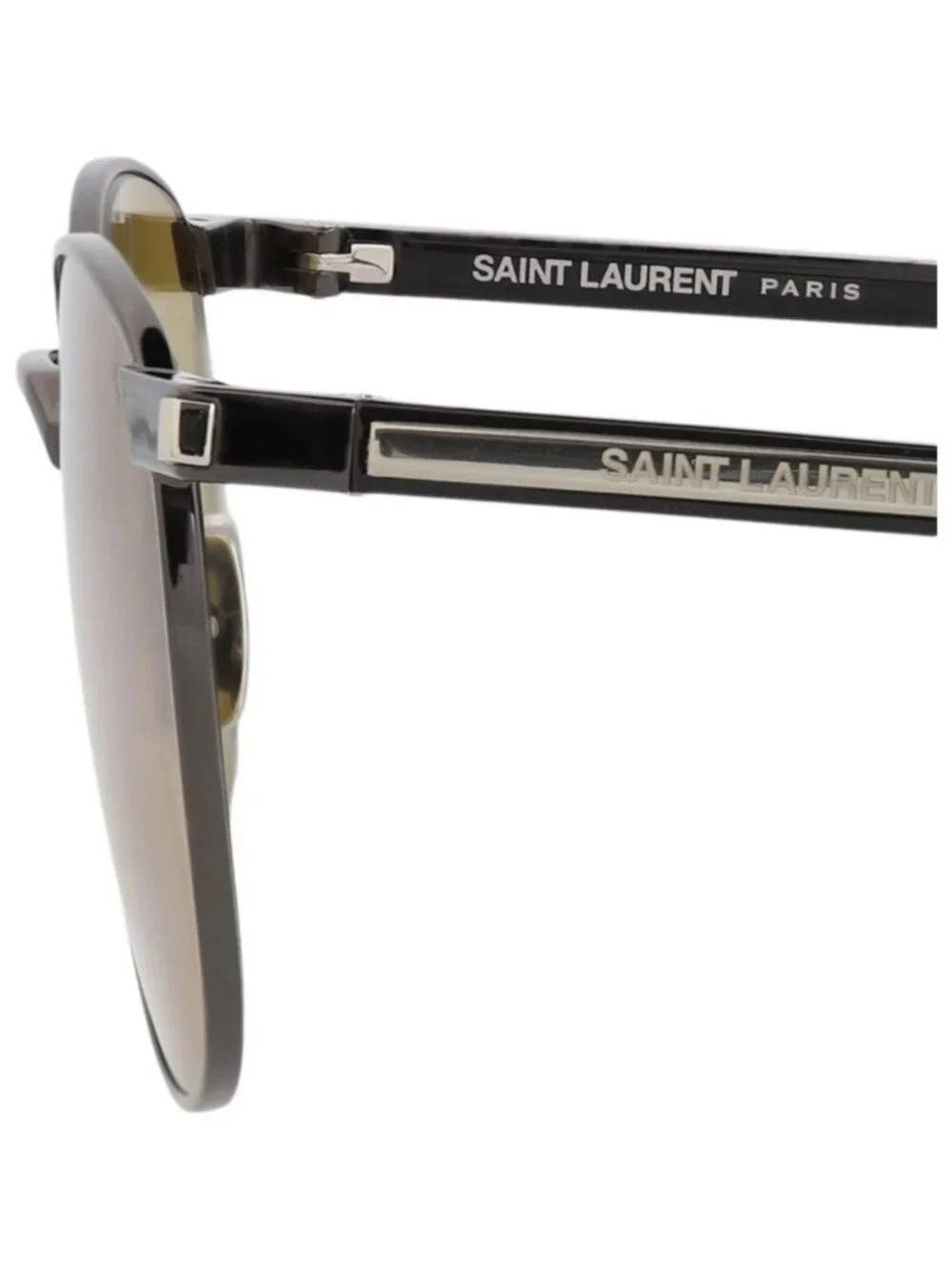 New Saint Laurent Women's Sunglasses Round Oval Metal Frame Unisex Ruthenium